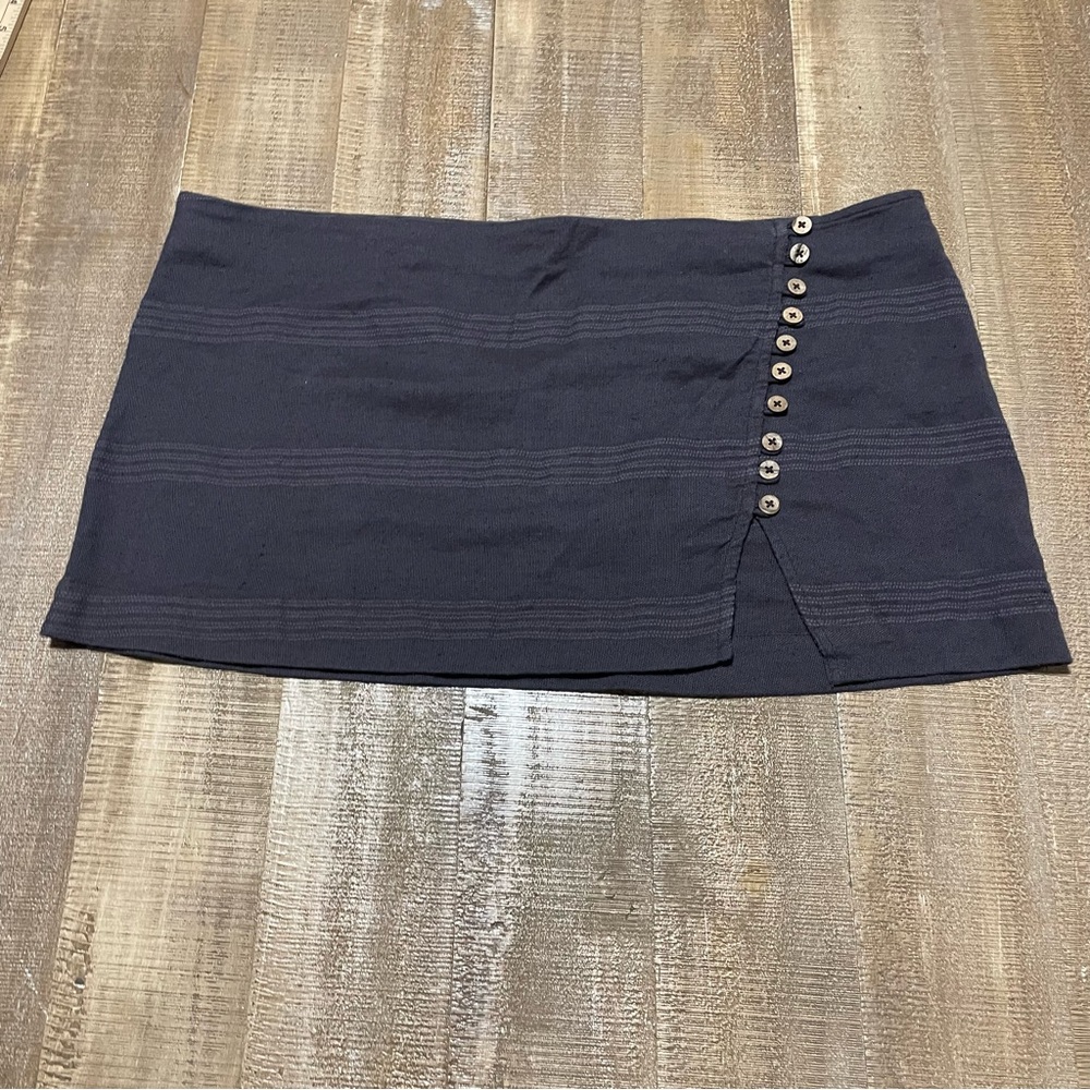 Free people Rock the Boat navy Button-Detail mini Skirt - as is Great Coverup